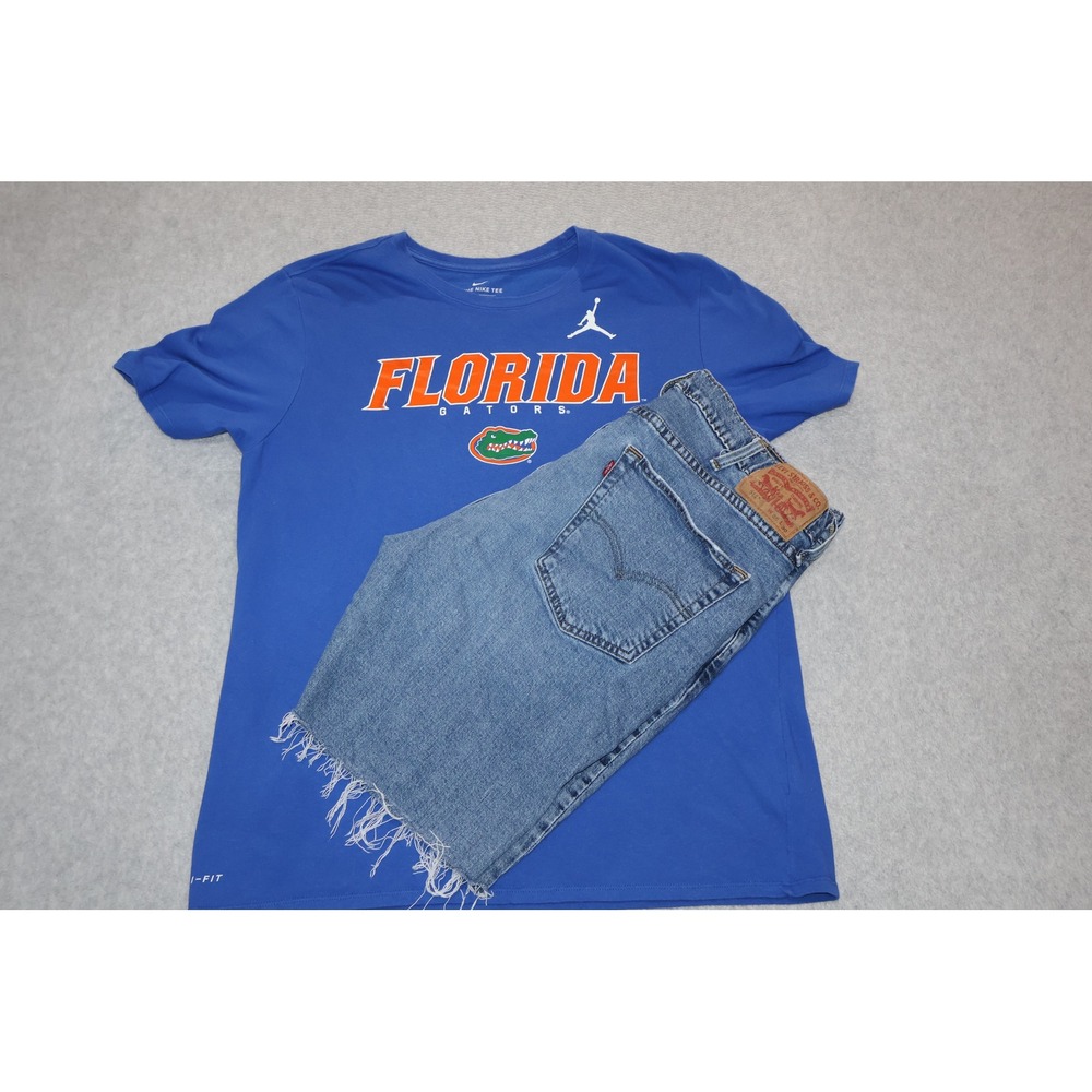Florida Gator Starter Pack Shirt Size XL Levi's Cut Off Jean Shorts 38 UF Blue